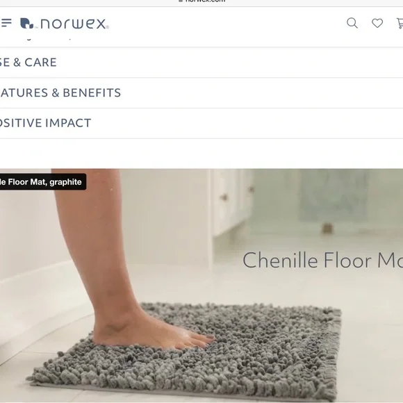 Norwex Chenille Gray Mat - Picture 6 of 7